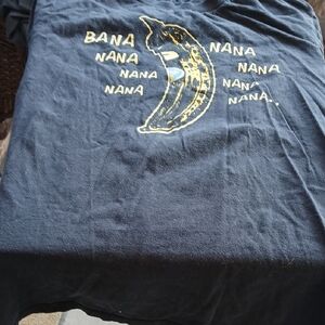 Black Graphic T-Shirt with Banana Design